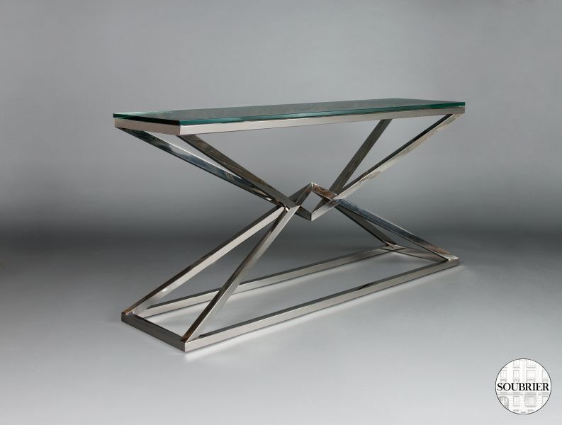 Chrome-plated modern console