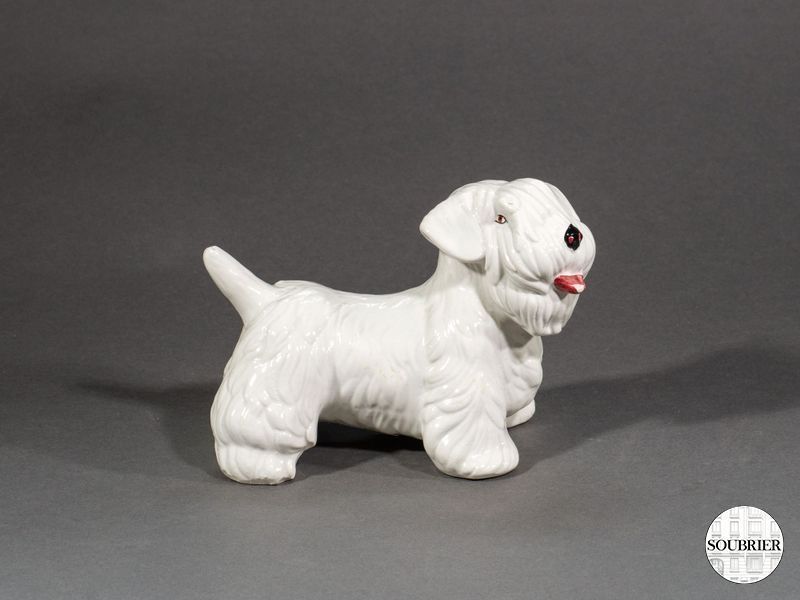 Chien faïence blanch
