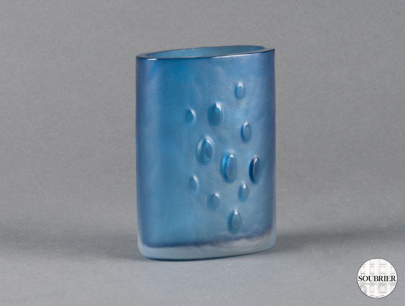 Blue glass vase