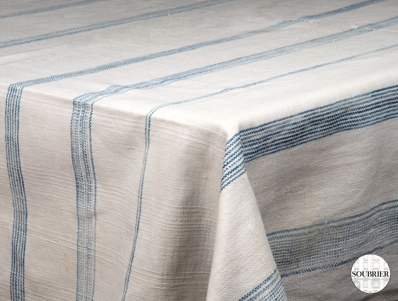 Hessian striped rustic tablecloth