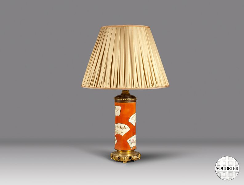 Lampe en porcelaine orange