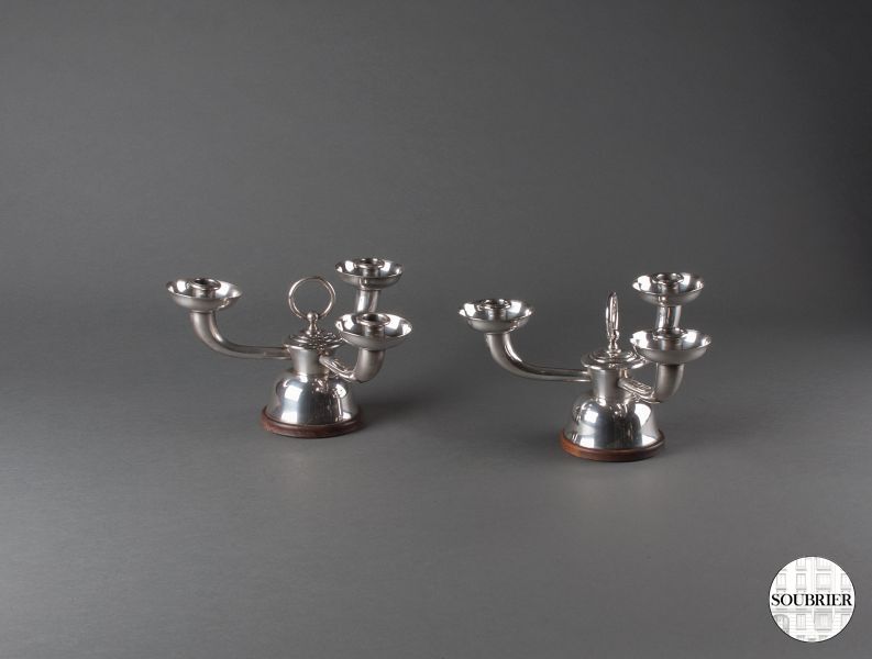 Pair of silver plated candlesticks