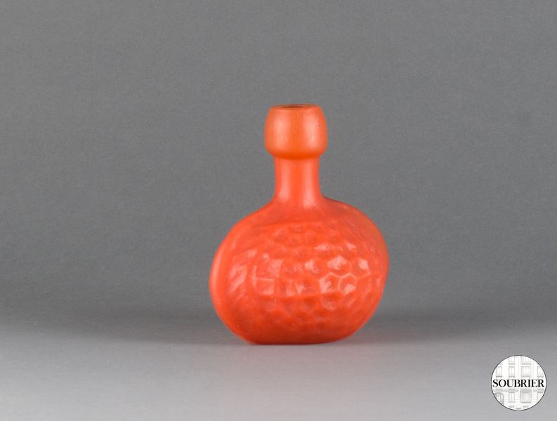 Vase en pâte de verre orange