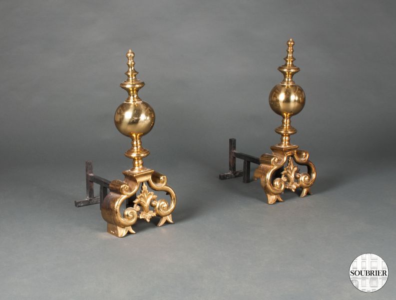Two large andirons