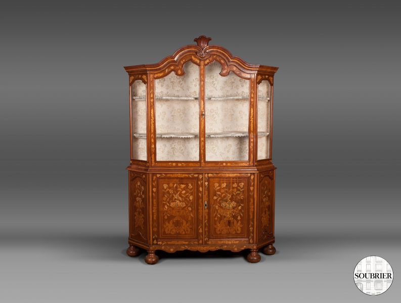 Dutch marquetry bookcase