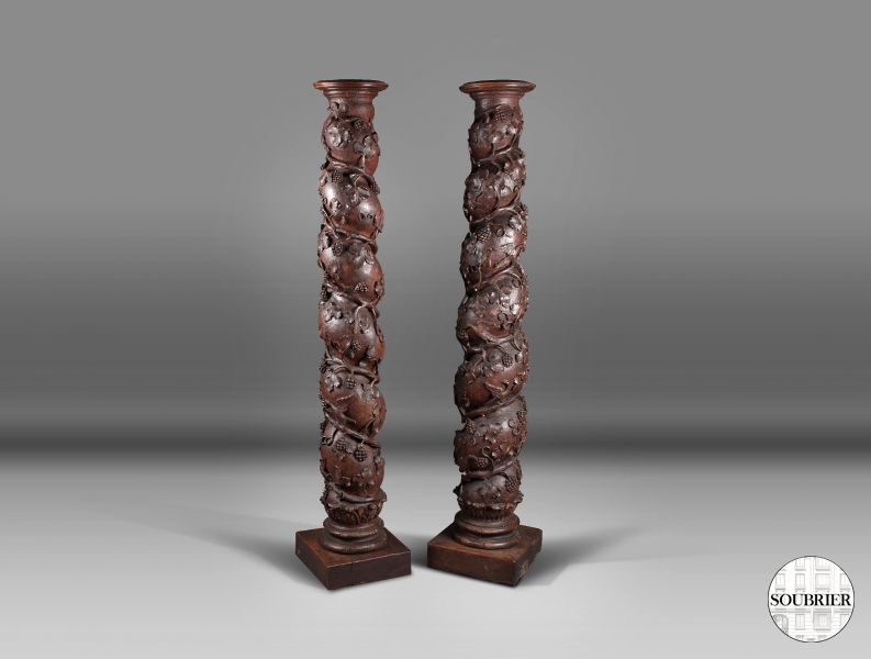 Twisted wooden columns