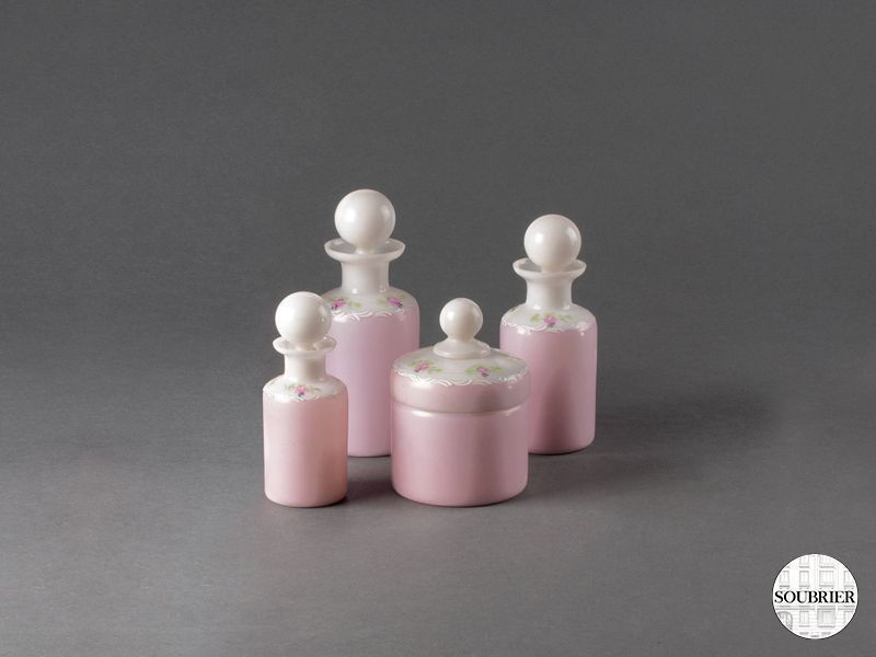 Flacon opaline rose 