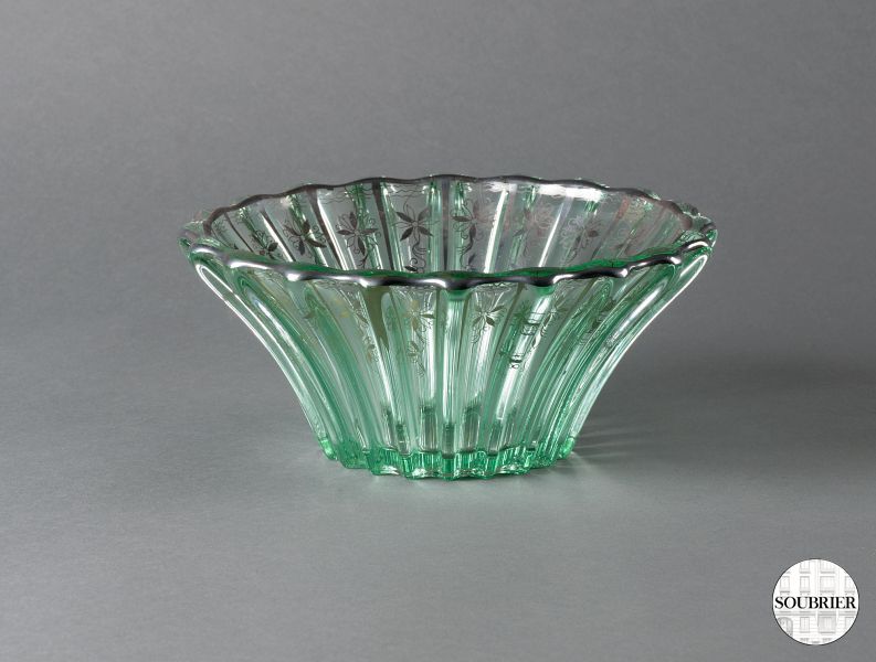 Cut green glass