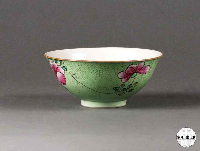 Green chinese porcelain bowl