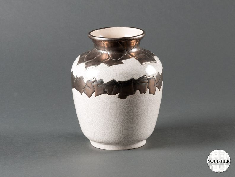 Vase en faïence craquelée