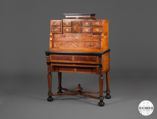 Burl wood deux corps cabinet