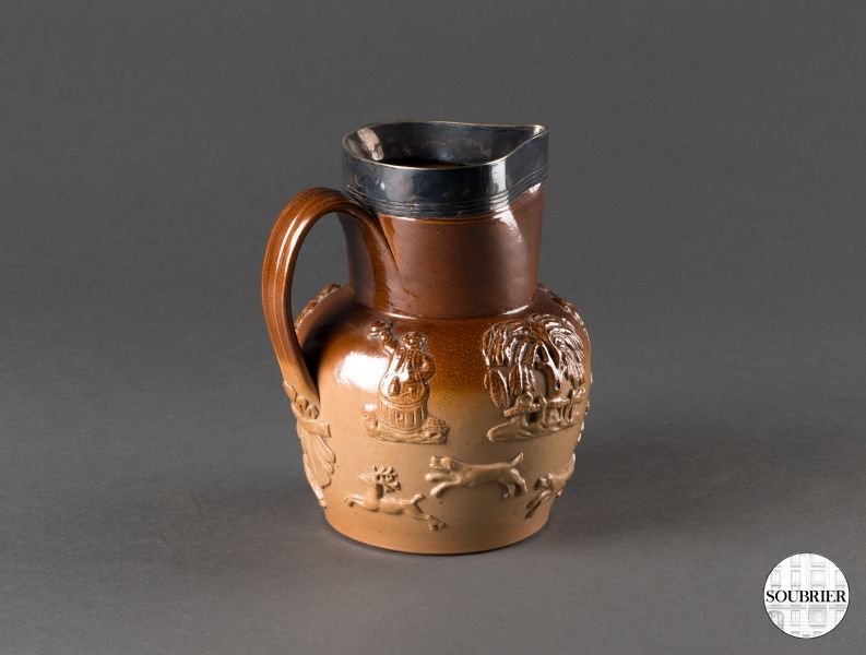 Brown stoneware jug