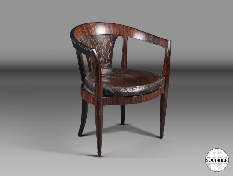 Art Deco macassar desk chair