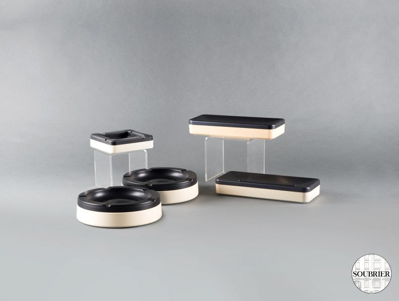 Set of modern ashtrays