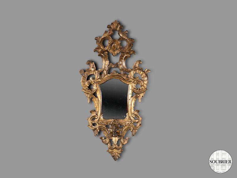 Golden carved wooden mirror