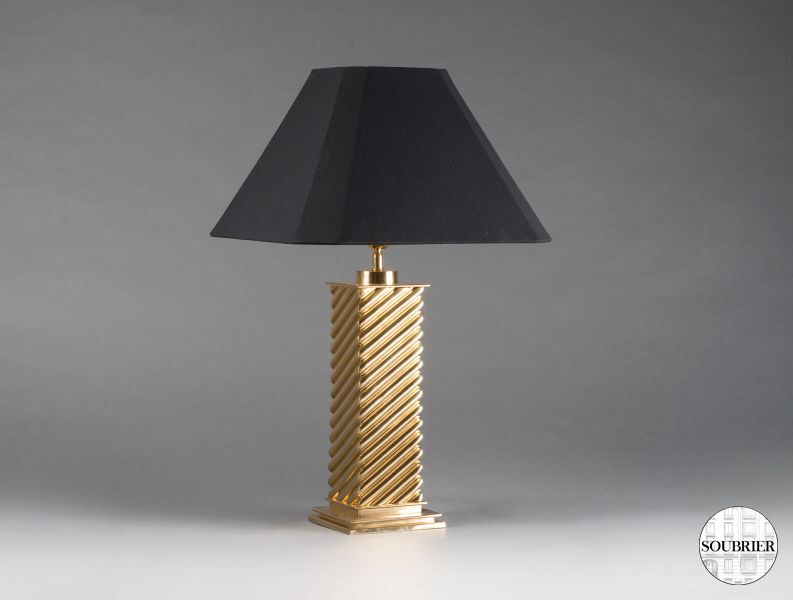 Lampe à fût carré doré