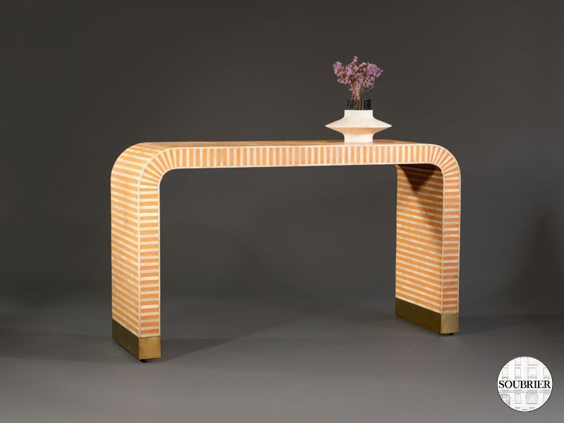 Console moderne rayures orange