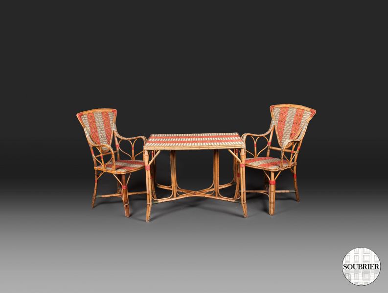 Red rattan outdoor living