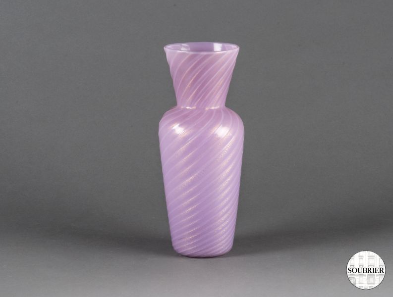 Mauve & gold powder vase