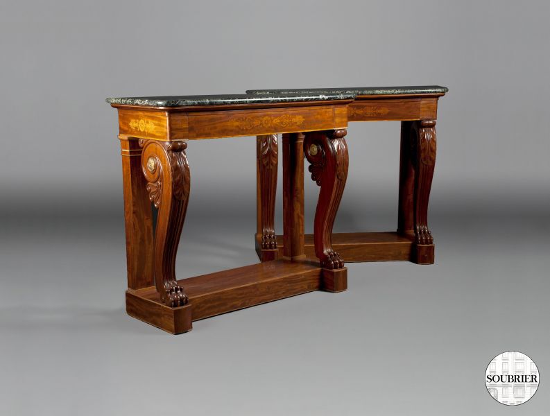 Mahogany consoles