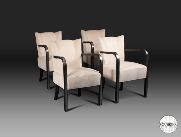 4 Art Deco armchairs