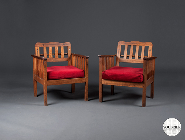 Pair of Art Deco armchairs