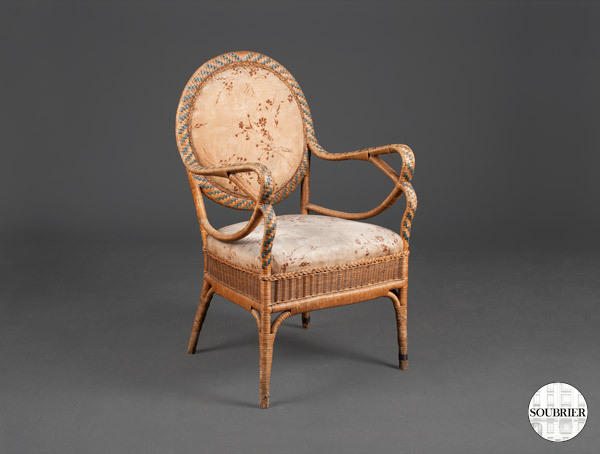 Fauteuil en rotin 1900