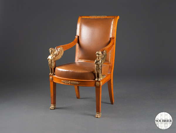 Fauteuil Empire en citronnier