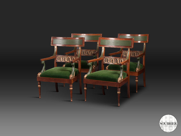 4 Consulate armchairs