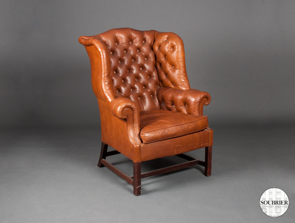 English leather armchair