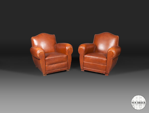 Tawny Leather club chairs