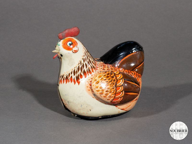 Poule pondeuse chinoise tôle peinte