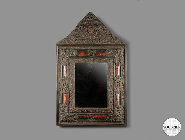 Miroir en écaille et cuivre