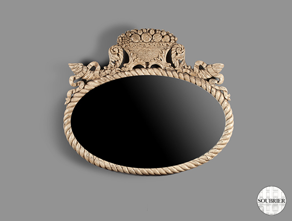 Miroir ovale en bois