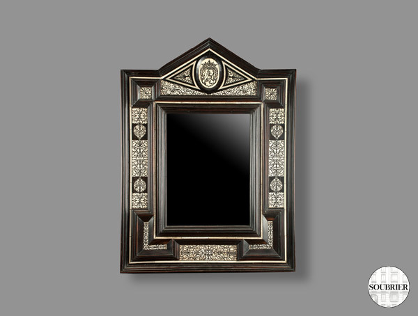 Miroir en bois et os