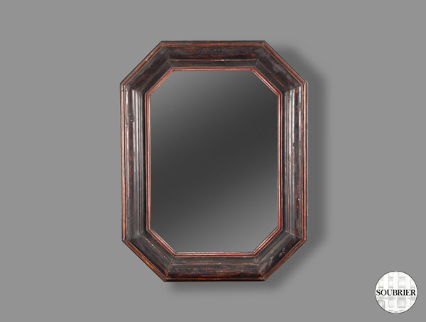 Octagonal wooden mirror