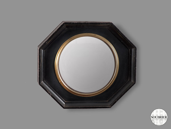 Octagonal wooden mirror