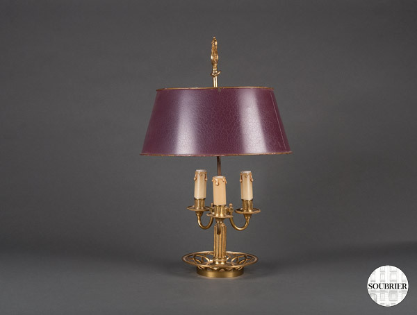 Burgundy bouillotte lamp