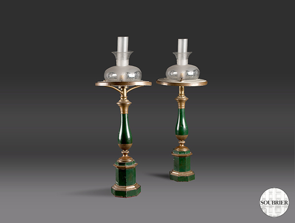 Green oil lamps