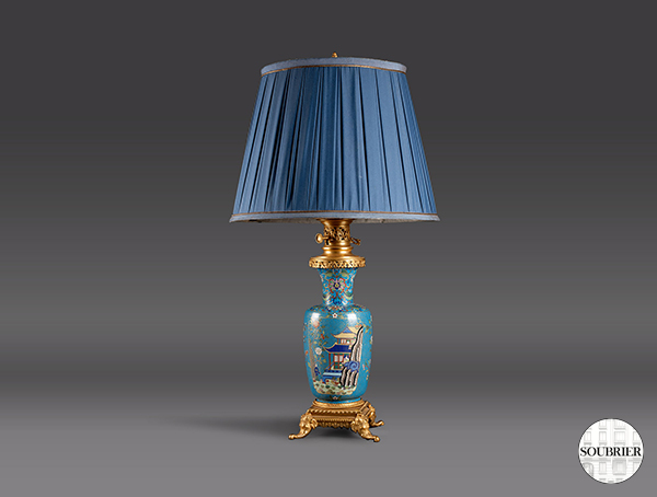 Lampe chinoise bleue