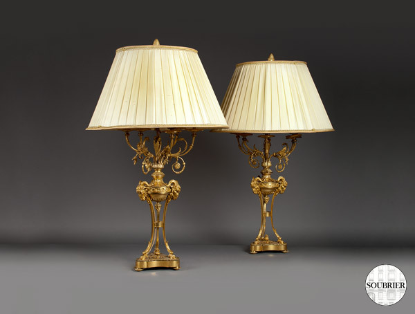 Louis XVI candelabra lamps