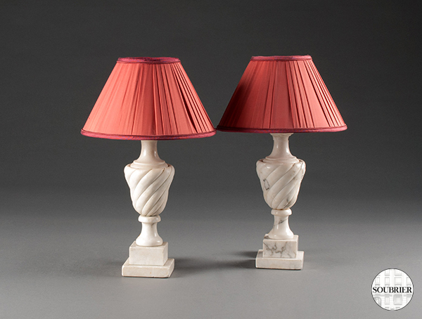 Pair of alabaster lamps