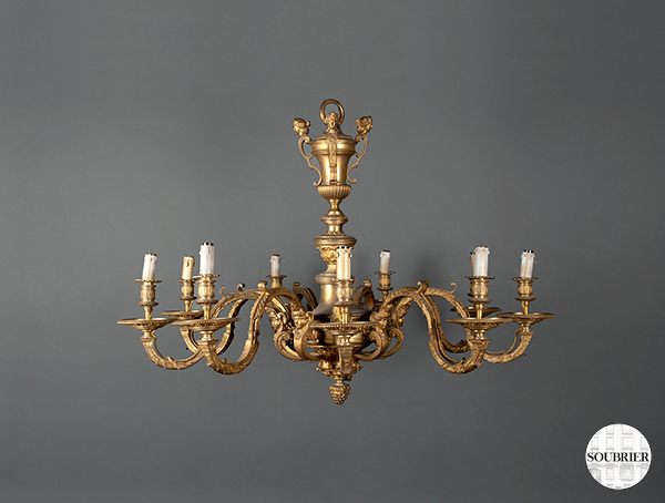 Louis XIV style gilt chandelier