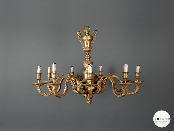 Lustre doré style Louis XIV