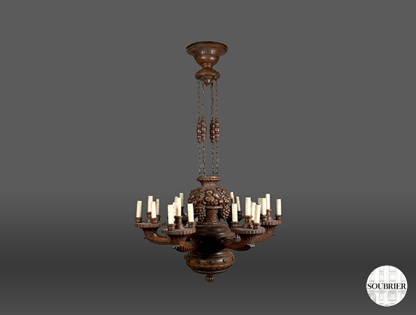 Wooden chandelier