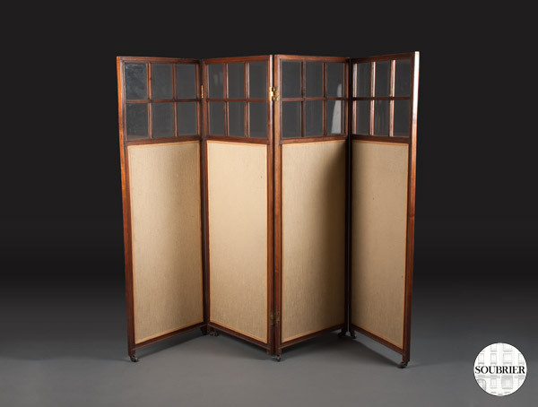 Mahogany and glass screen