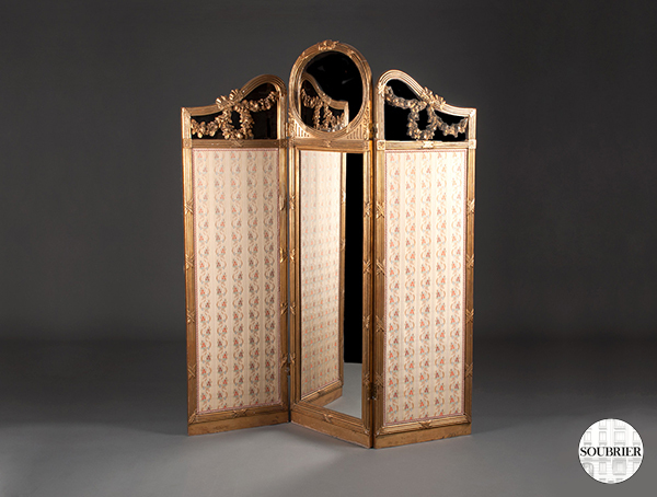 Screen with giltwood mirrors