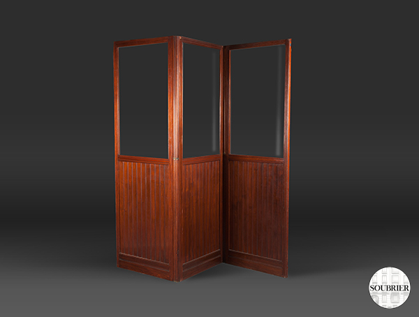 Mahogany and glass screen