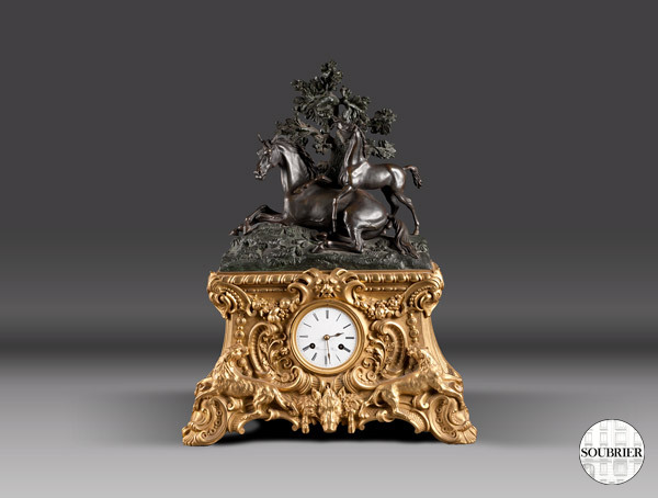 Romantic clock with horses