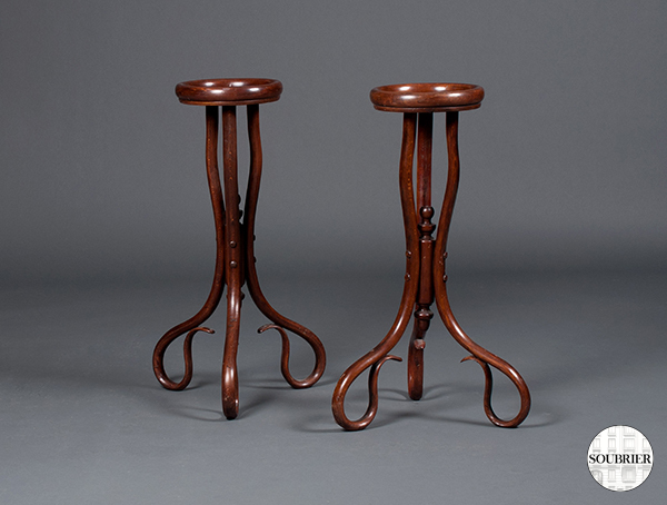 Pair of Thonet mahogany stands